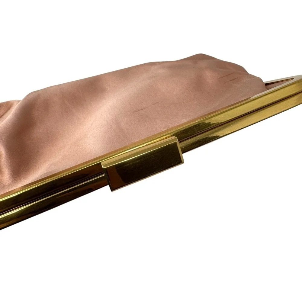 J Crew Frame Clutch In‎ Satin Purse Dusty Pink Evening Event Party Wedding NWT